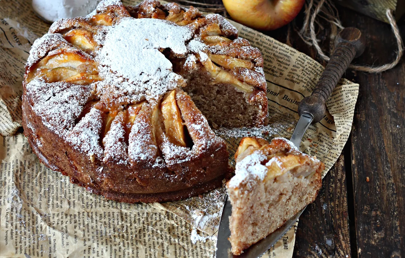 Photo wallpaper apples, pie, cakes, piece