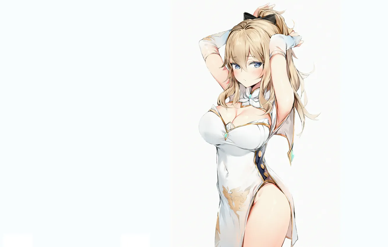 Photo wallpaper girl, sexy, anime, pretty, Jean, Genshin Impact, Genshin