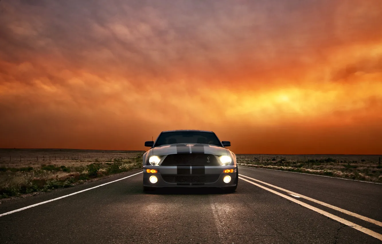 Photo wallpaper the sky, clouds, mustang, ford, shelby, Shelby, gt500, Ford Mustang