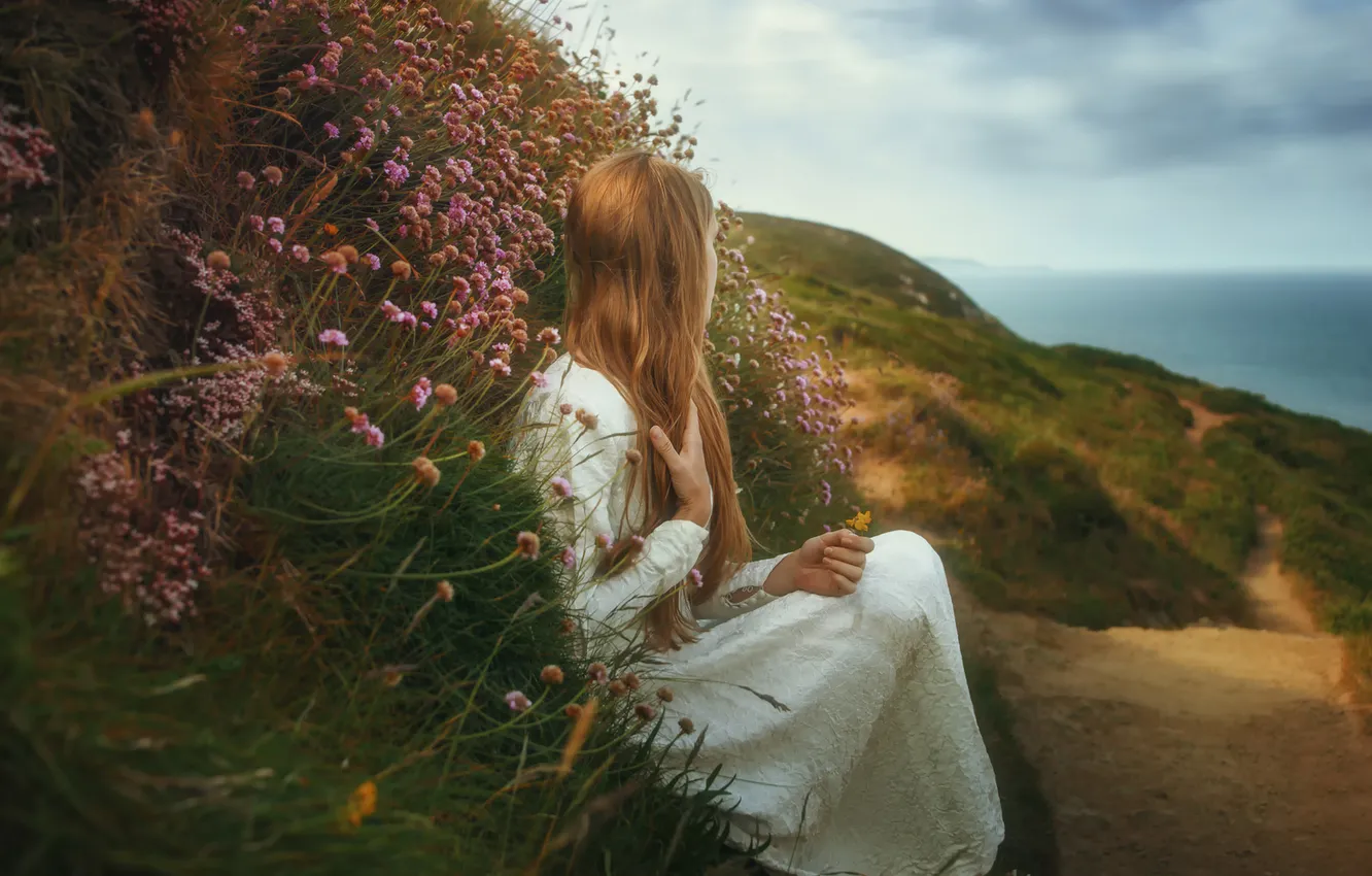 Photo wallpaper girl, trail, flowers, TJ Drysdale, Lost Dreams