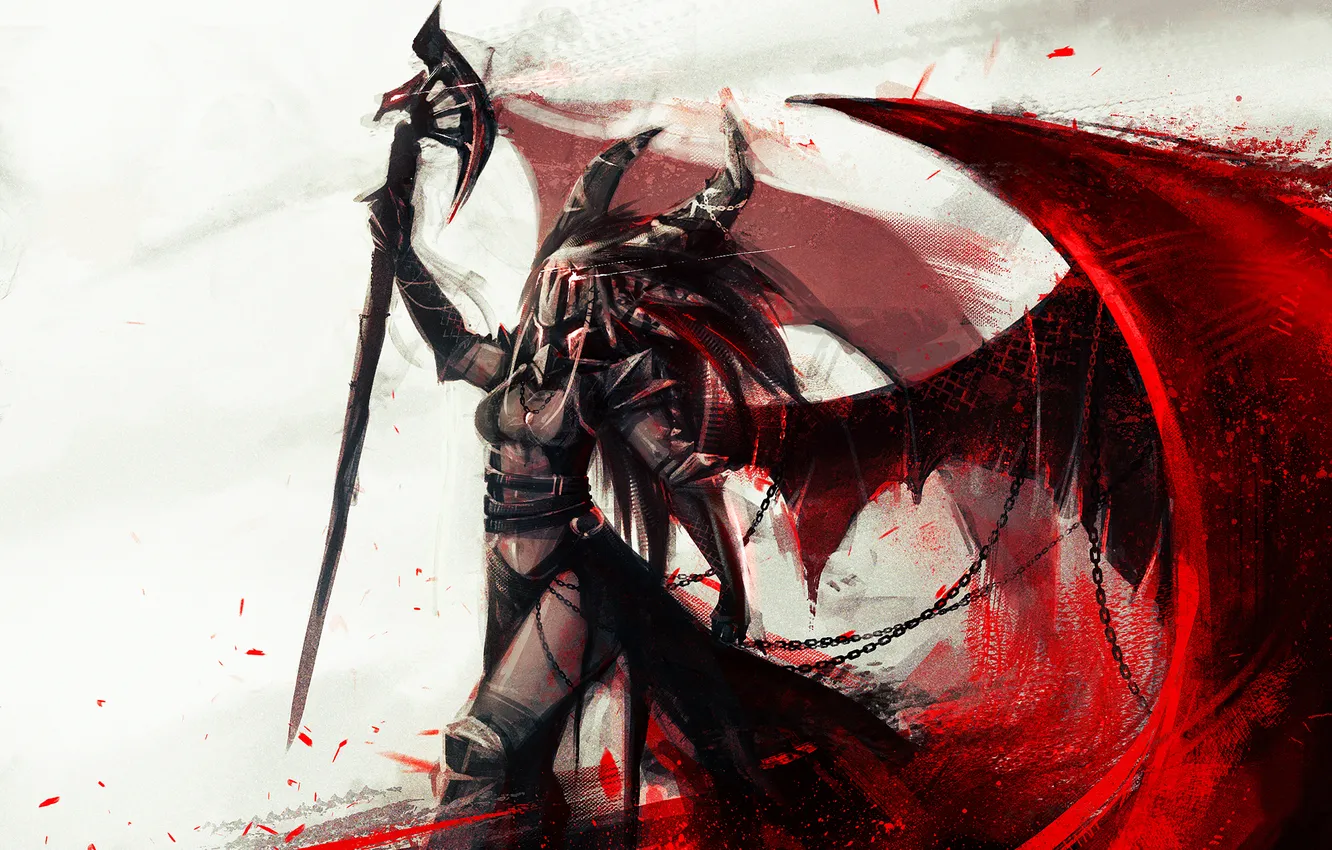 Photo wallpaper axe, chain, witch, Witchcraft