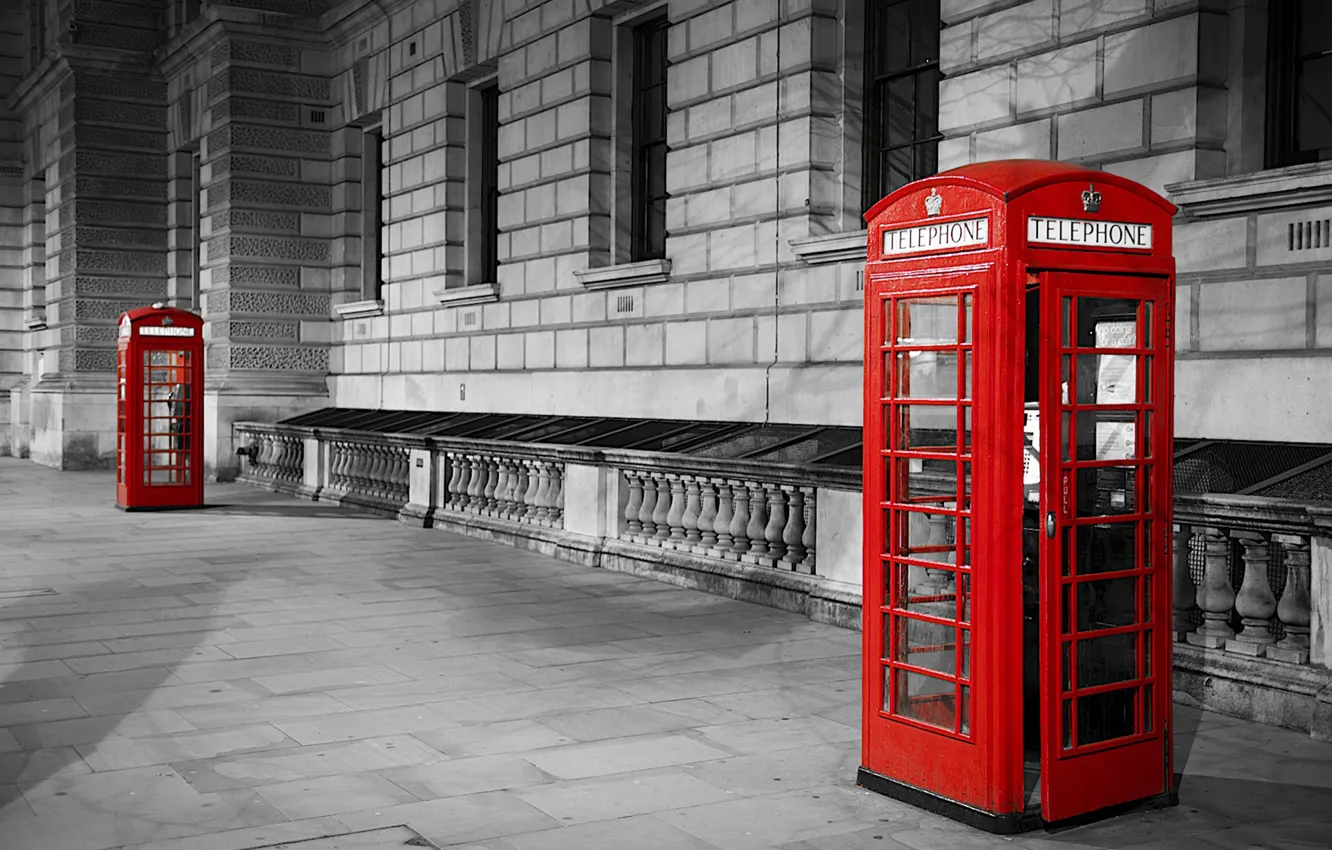 Photo wallpaper London, symbol, booth, red, photo, photographer, phone, London