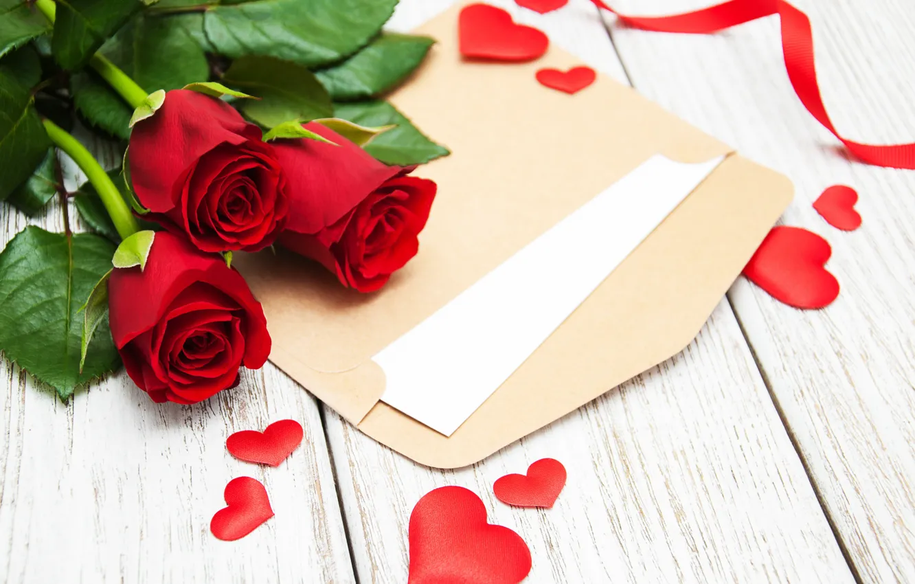 Photo wallpaper roses, red, love, buds, heart, flowers, romantic, roses