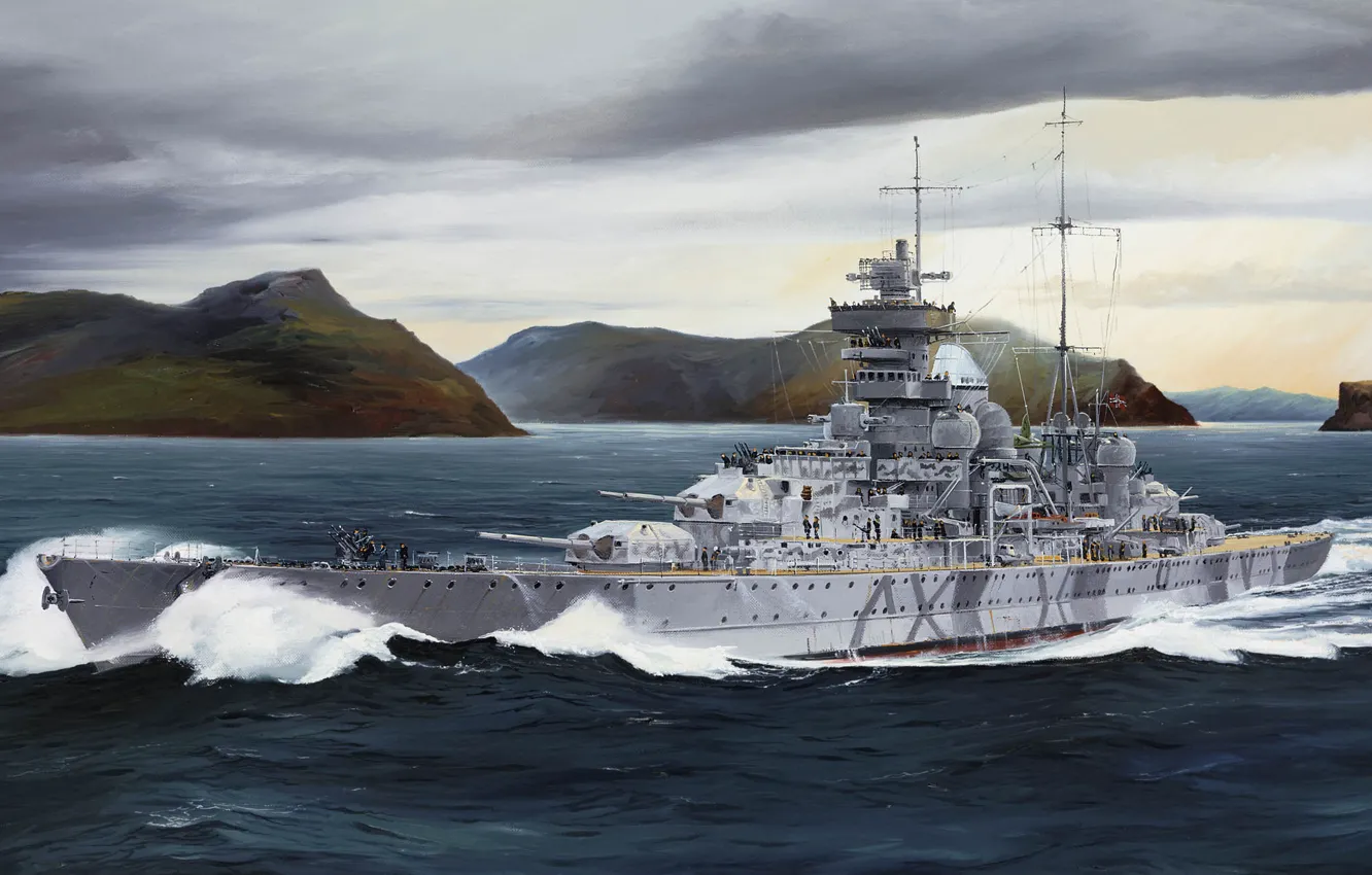 Photo wallpaper Germany, Prinz Eugen, Kriegsmarine, Randall Wilson, Prinz Eugen, Admiral Hipper, the third heavy cruiser of …