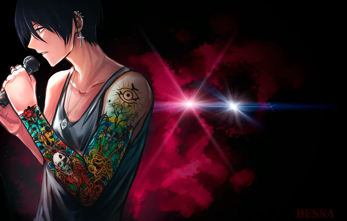 Photo wallpaper anime, tattoo, art, guy, A Homeless God, Noragami, Yato