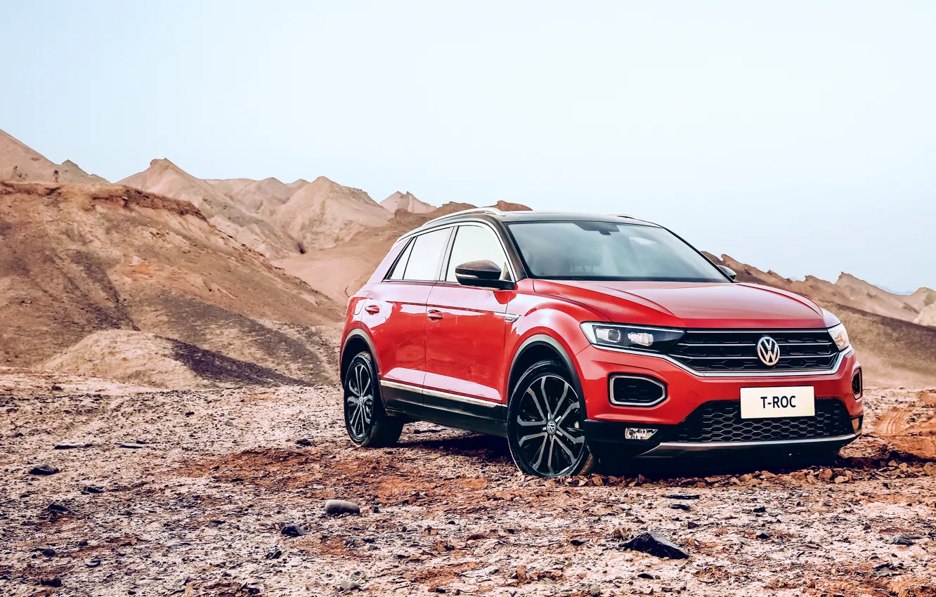 Photo wallpaper Volkswagen, 2018, crossover, T-ROC, 4MOTION