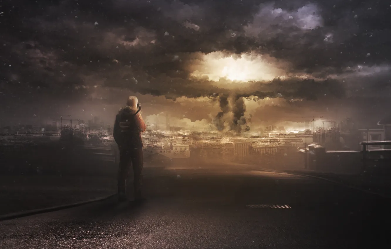 Photo wallpaper the city, war, people, the end of the world, war, nuclear, Apocalypse 24/7