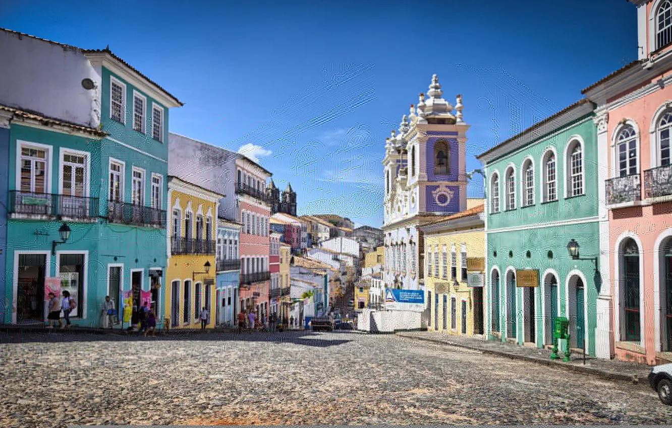Photo wallpaper the sky, home, Church, Brazil, Salvador, Baja, Pelourinho, Baroque