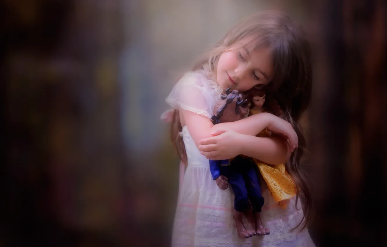 Photo wallpaper doll, girl, bokeh