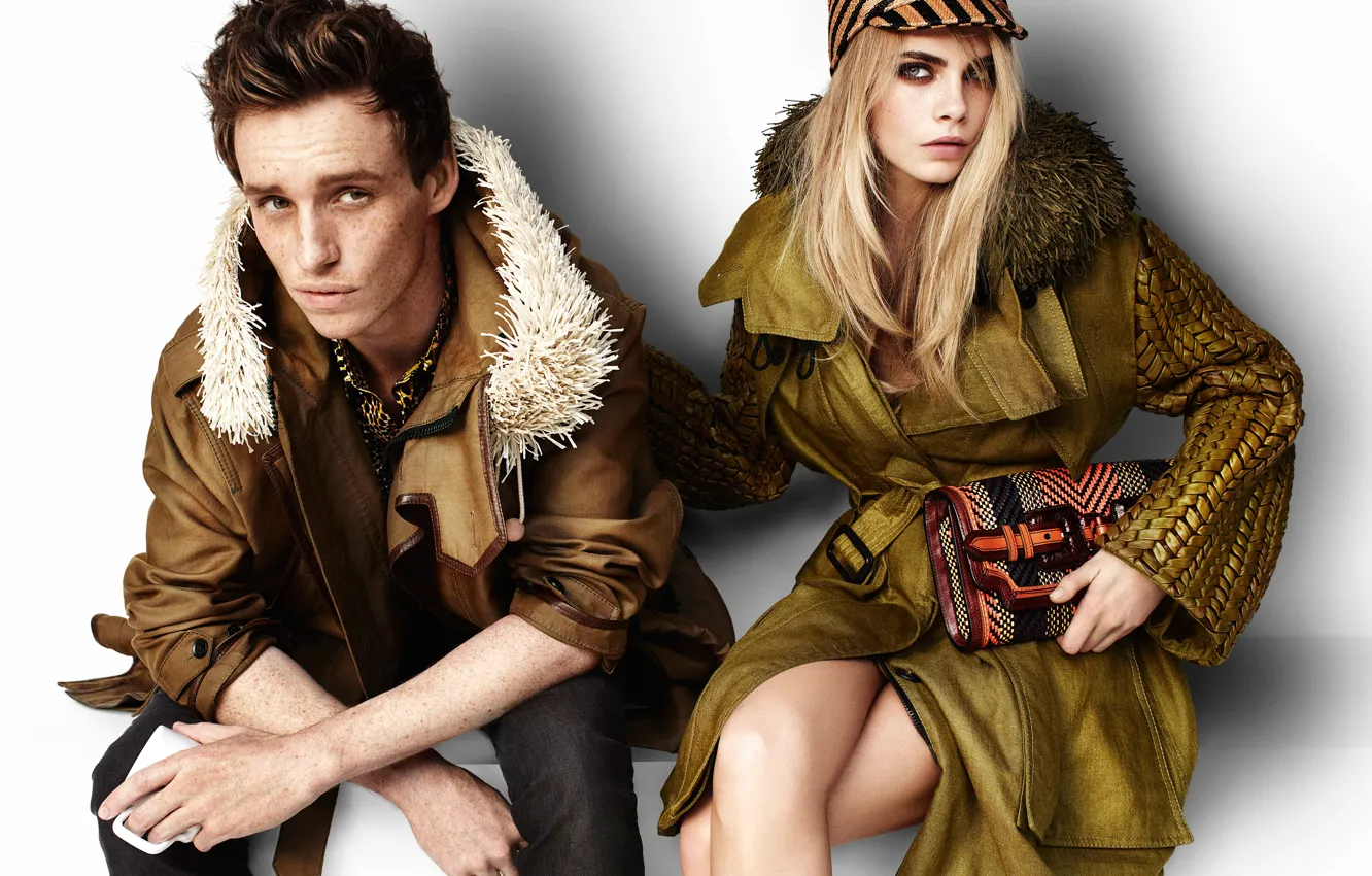 Photo wallpaper Cara Delevingne, Eddie Redmayne, Burberry Summer