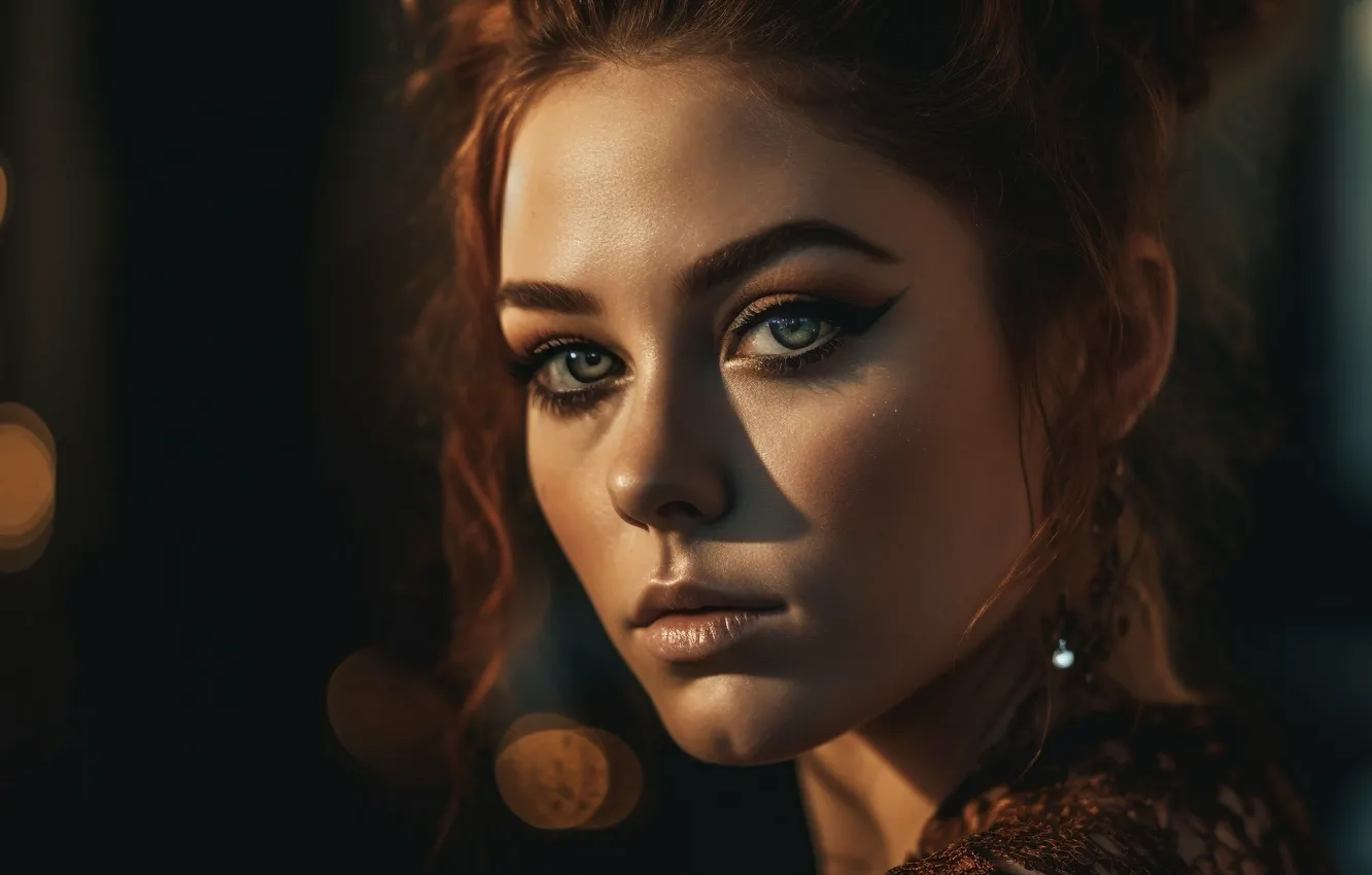 Photo wallpaper eyes, look, girl, light, face, eyelashes, arrows, portrait