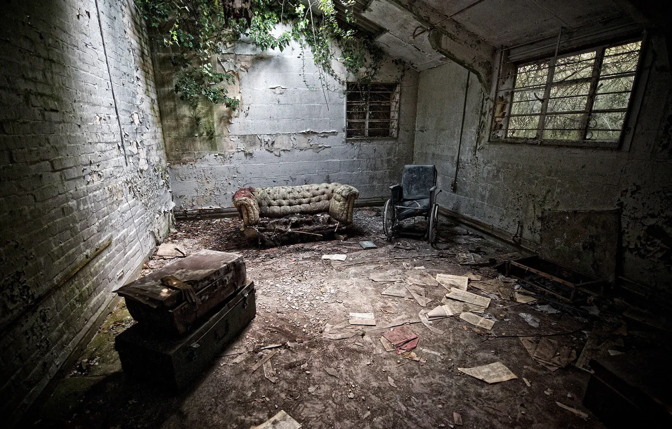 Photo wallpaper sofa, chair, ruins, observance