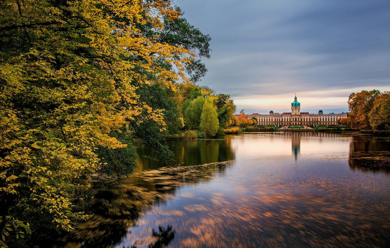 Photo wallpaper autumn, trees, nature, lake, Germany, Germany, Berlin, Berlin