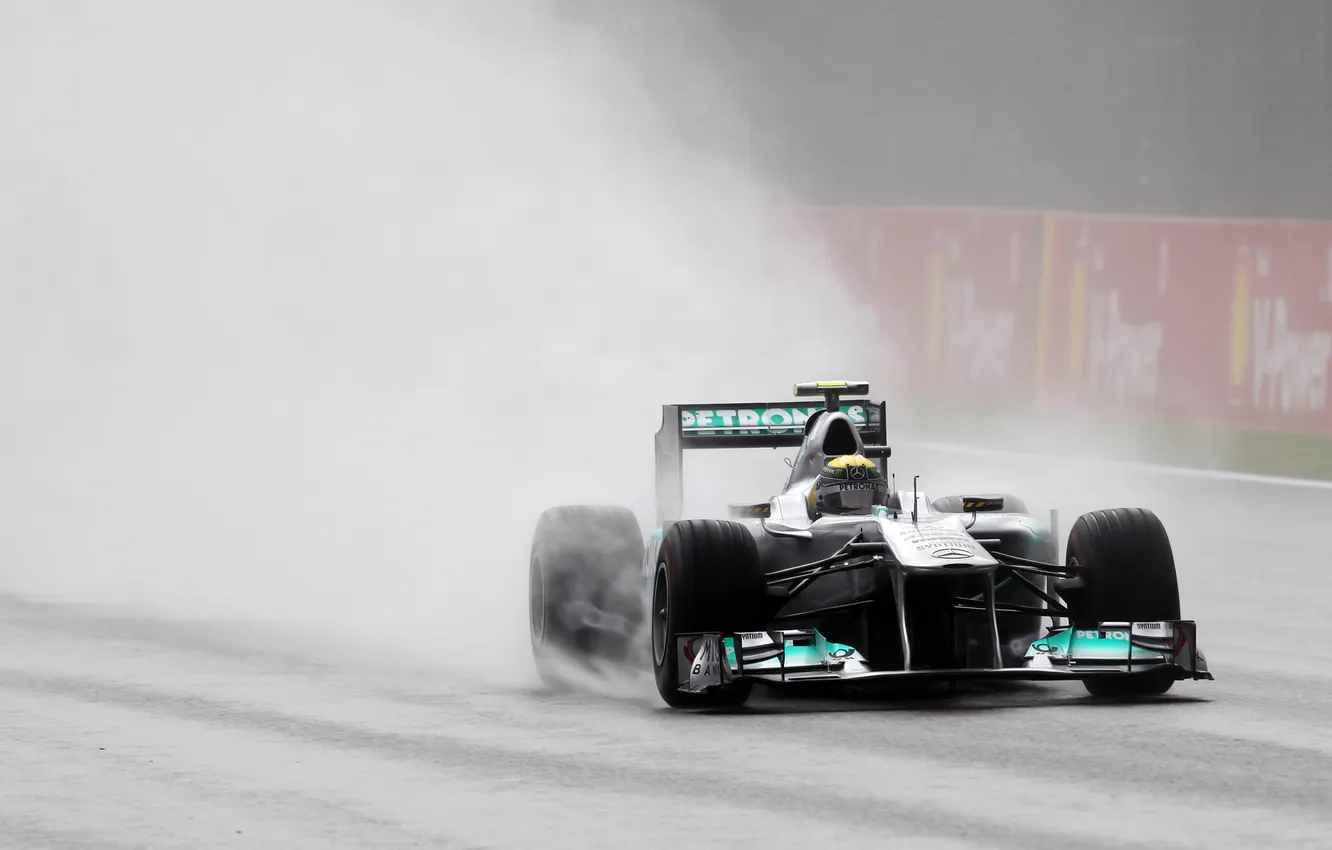 Photo wallpaper rain, sport, beauty, formula 1, track