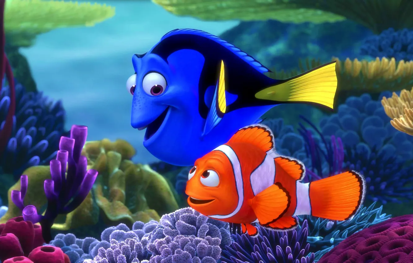 Photo wallpaper fish, algae, cartoon, children's, in search of nemo