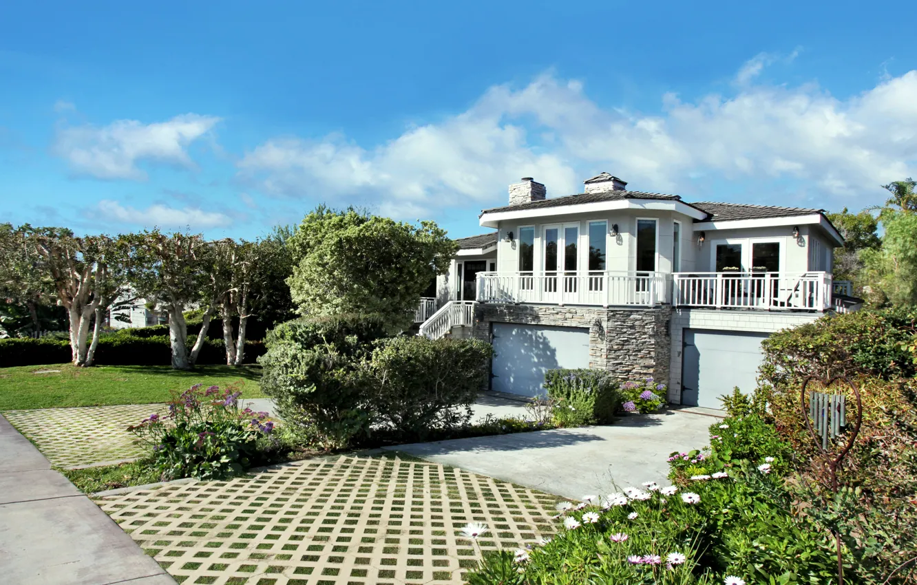 Photo wallpaper photo, home, mansion, the bushes