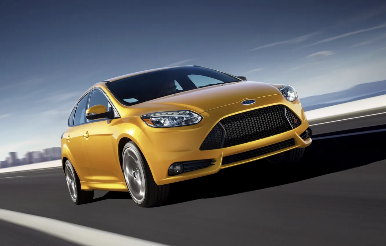 Photo wallpaper yellow, Ford, Focus