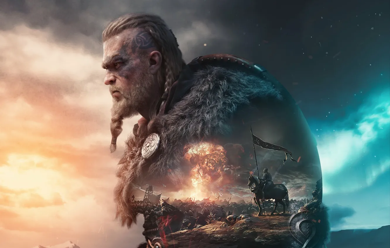 Photo wallpaper castle, axe, the game, warrior, art, battle, axe, games