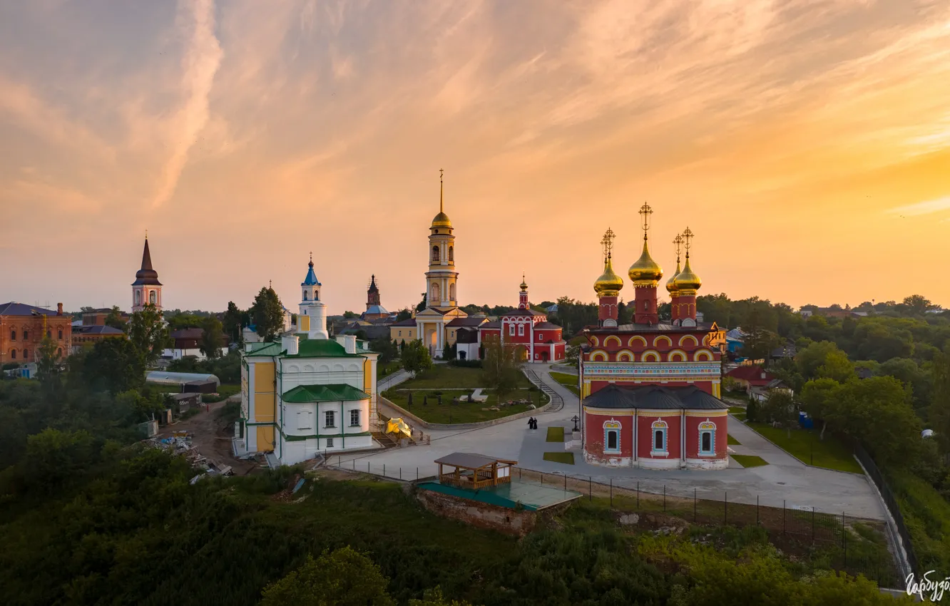 Photo wallpaper landscape, the city, tower, temple, dome, Ilya Garbuzov, Belev, Spaso-Preobrazhensky Monastery