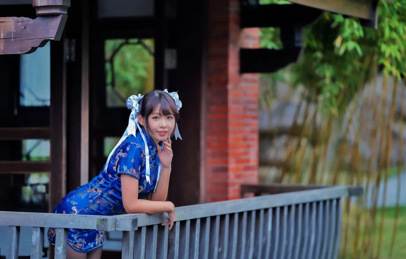 Photo wallpaper look, pose, model, portrait, makeup, figure, dress, hairstyle