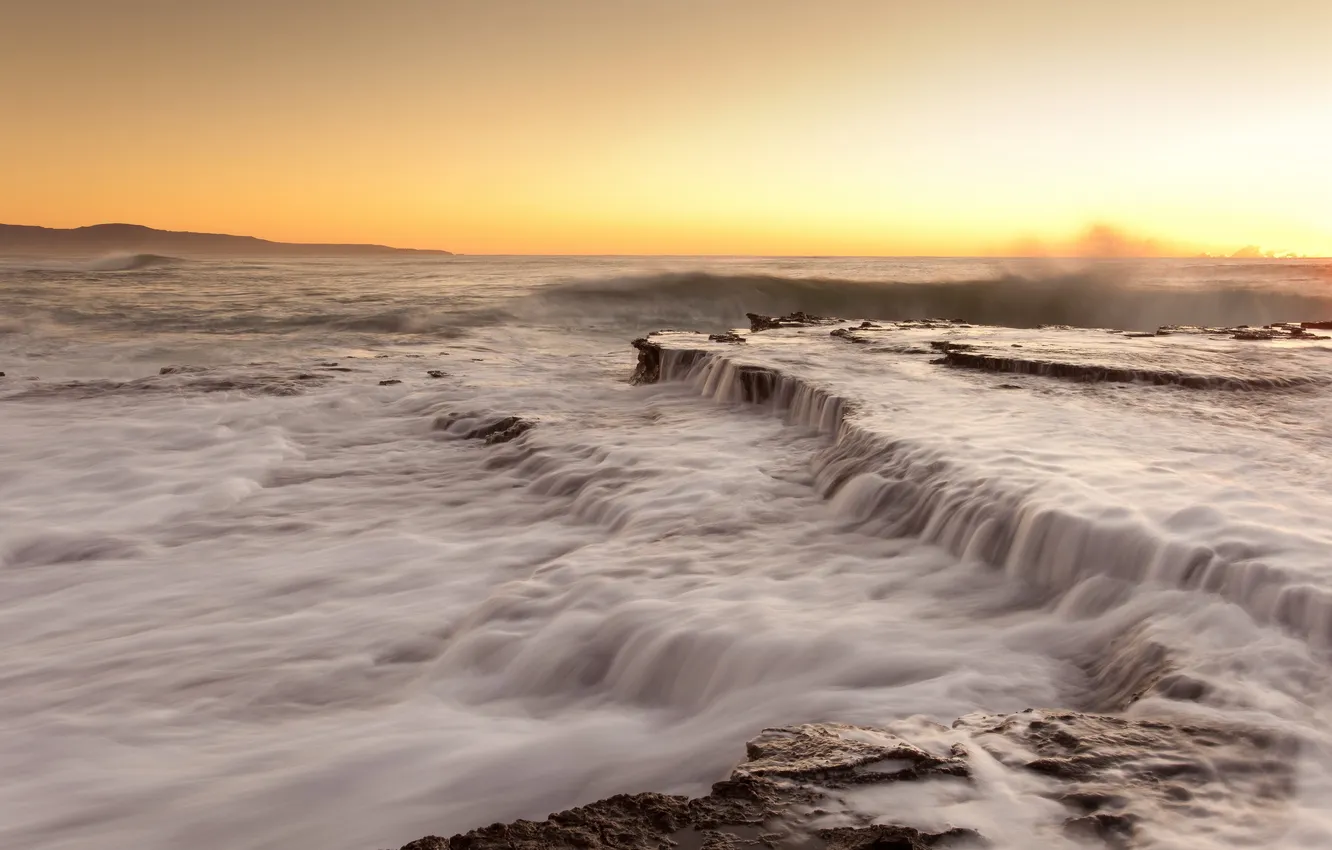 Photo wallpaper sea, the sky, landscape, sunset