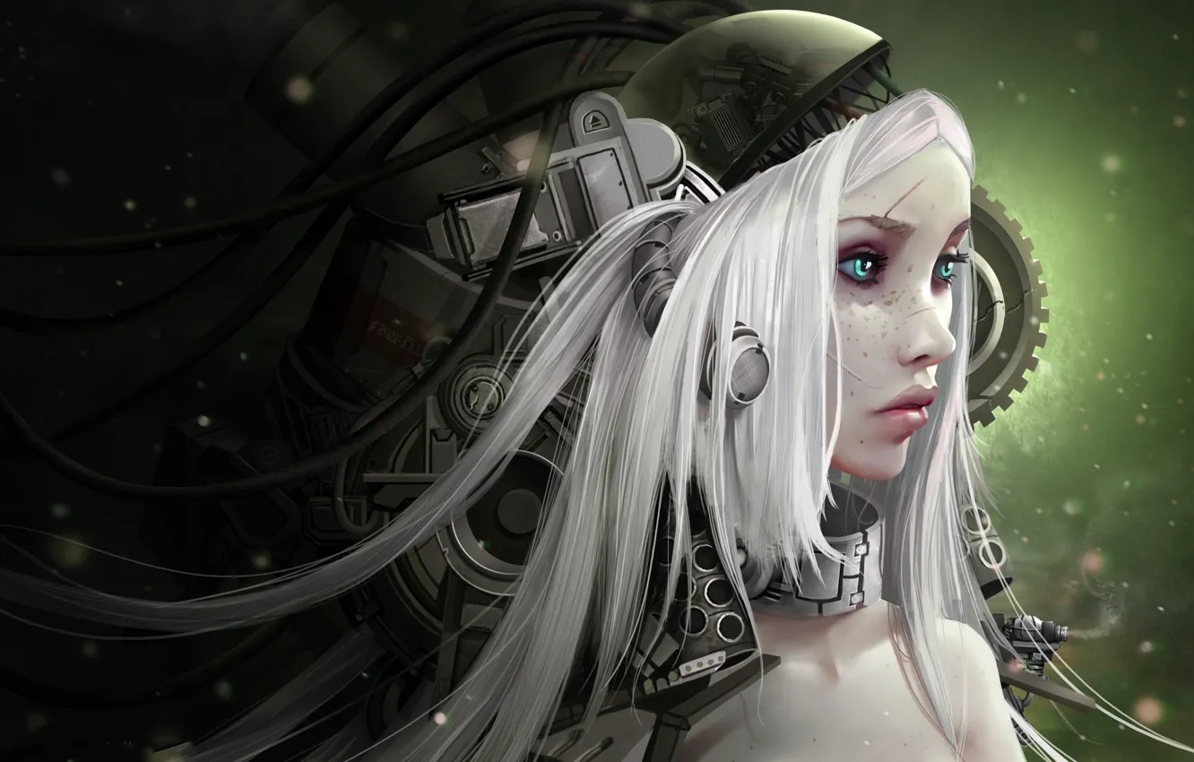 Photo wallpaper girl, robot, cyborg