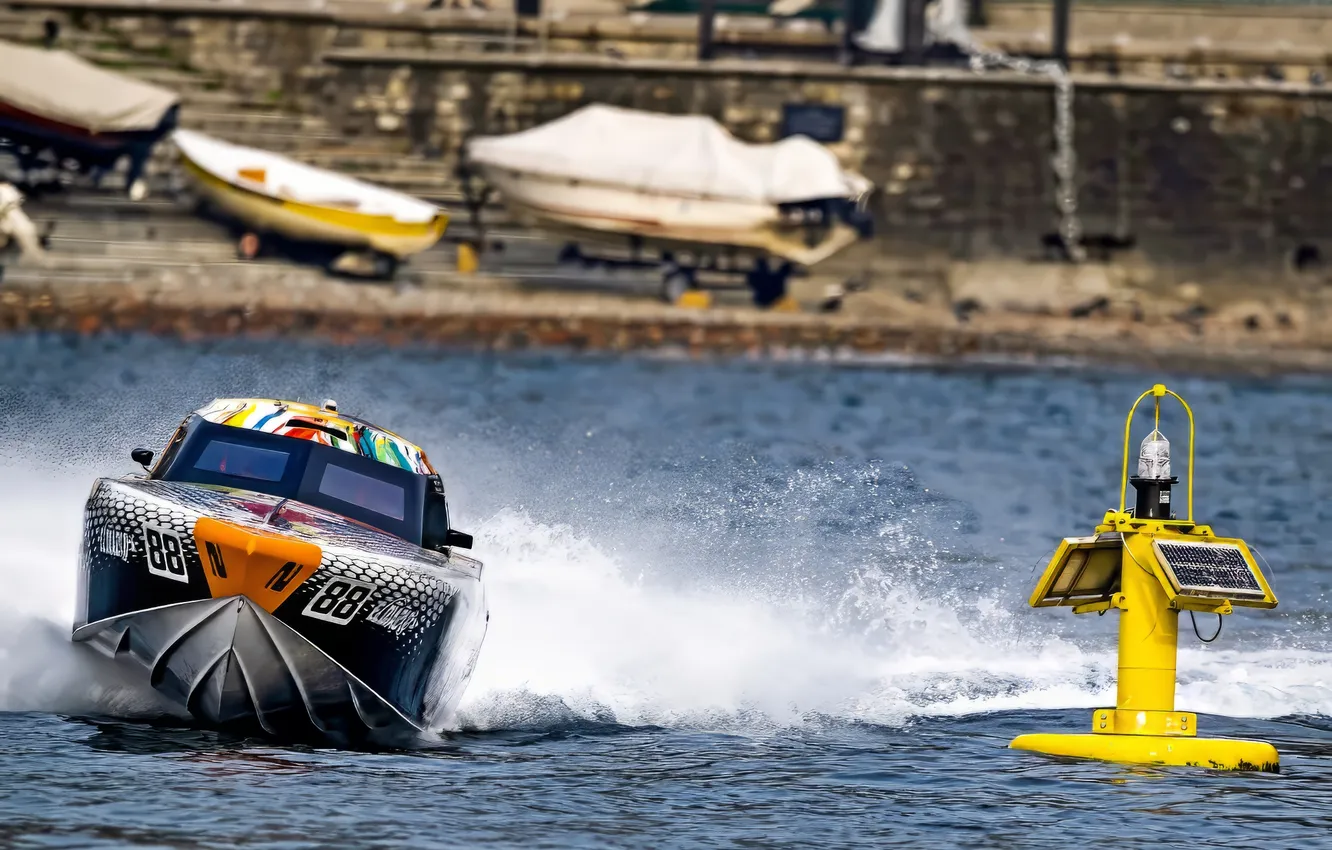 Photo wallpaper race, boat, speed