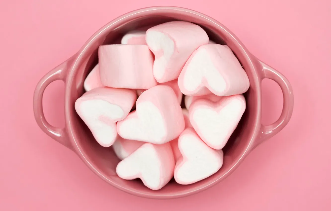 Photo wallpaper candy, Cup, Pink cubed