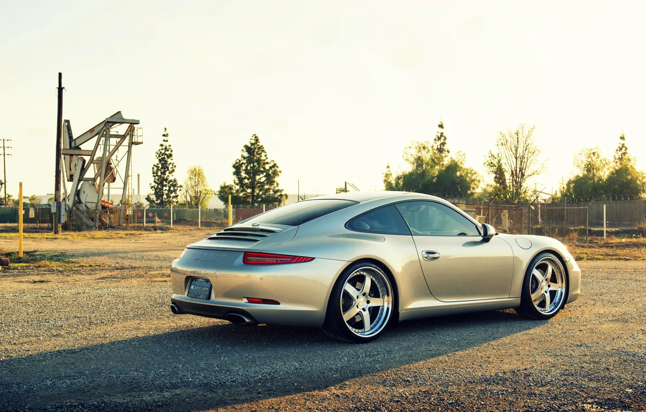 Photo wallpaper Porsche, Porsche, carrera, 991, rearside