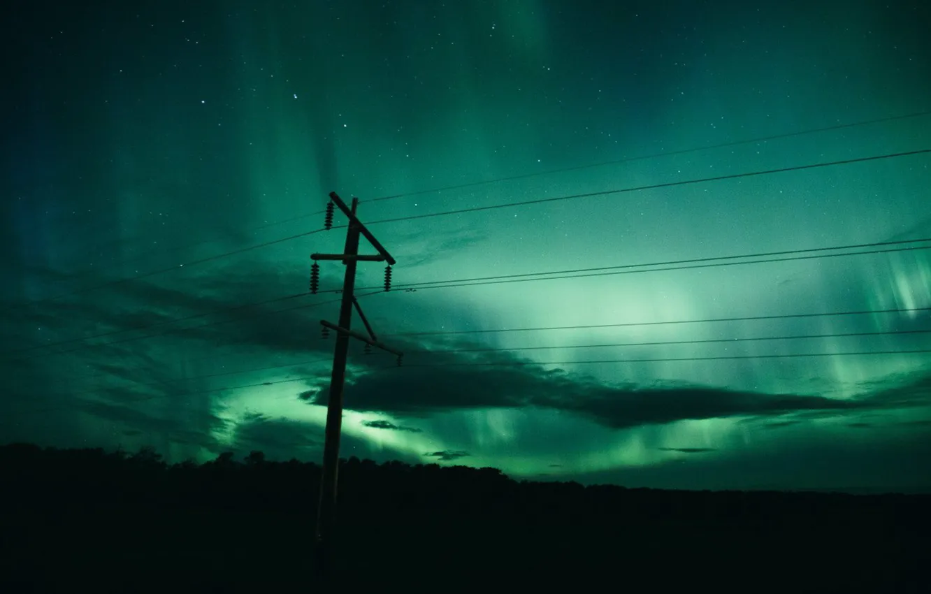 Photo wallpaper the sky, night, lights, Canada