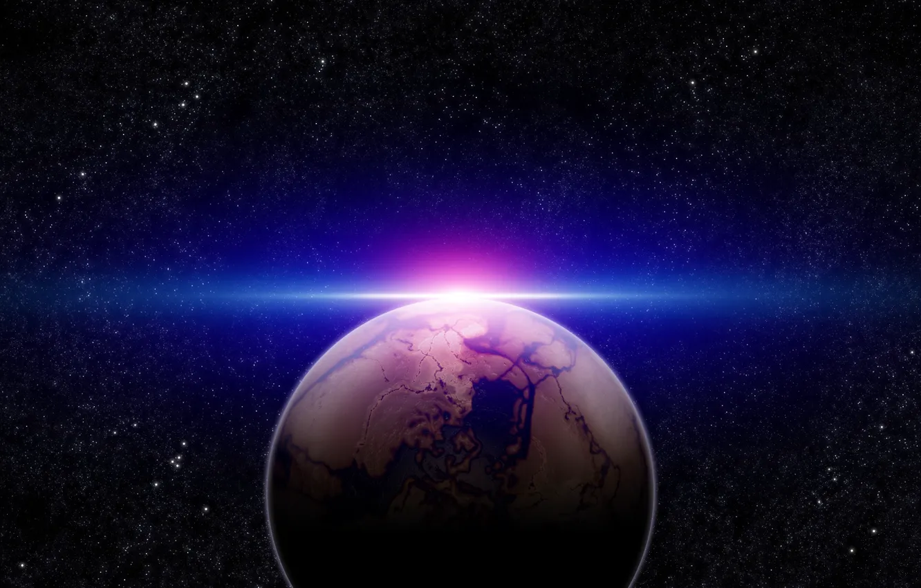 Photo wallpaper space, stars, space, planet