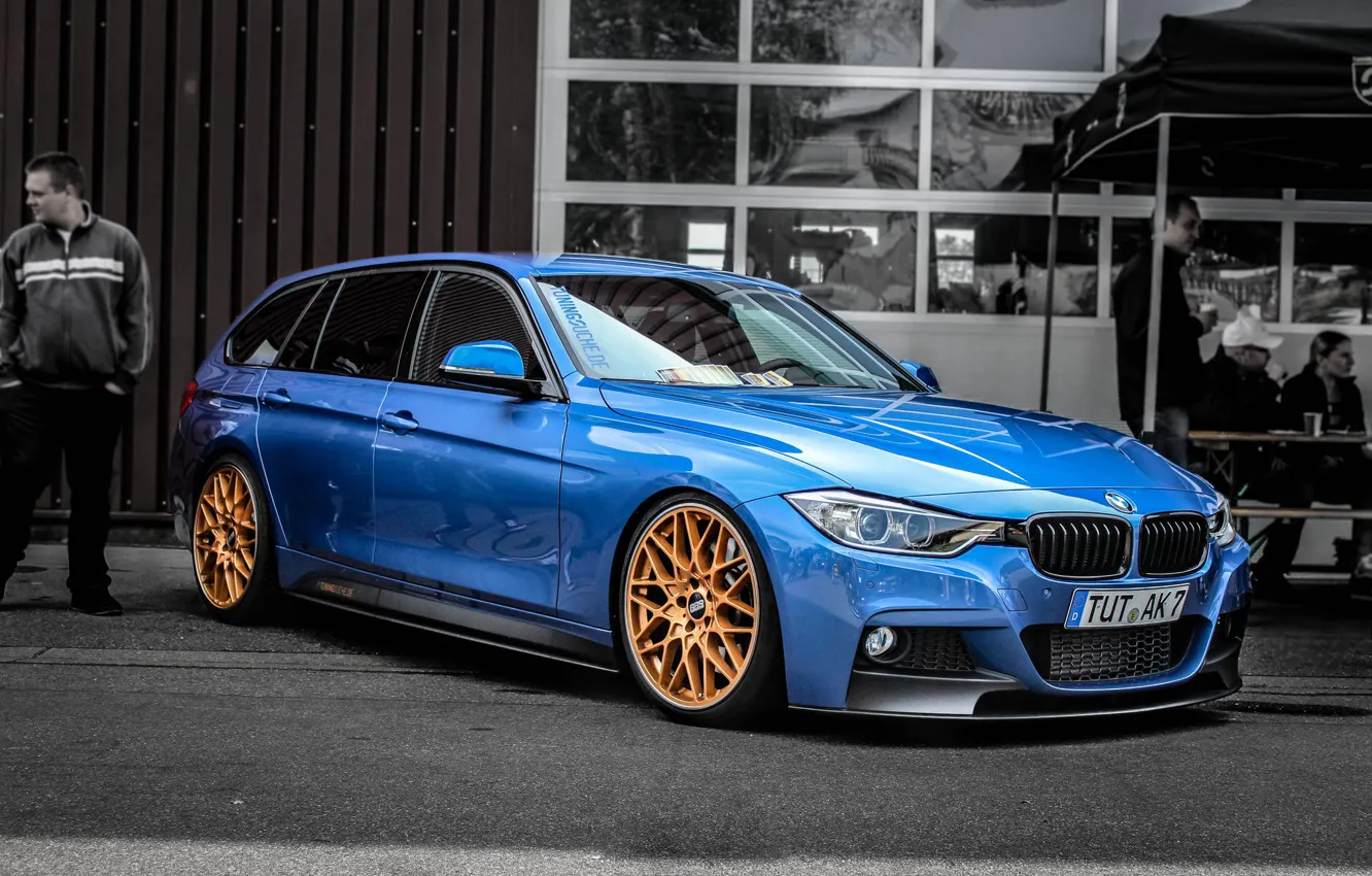 Photo wallpaper BMW, Blue, BMW, Tuning, F30, BBS, 330d