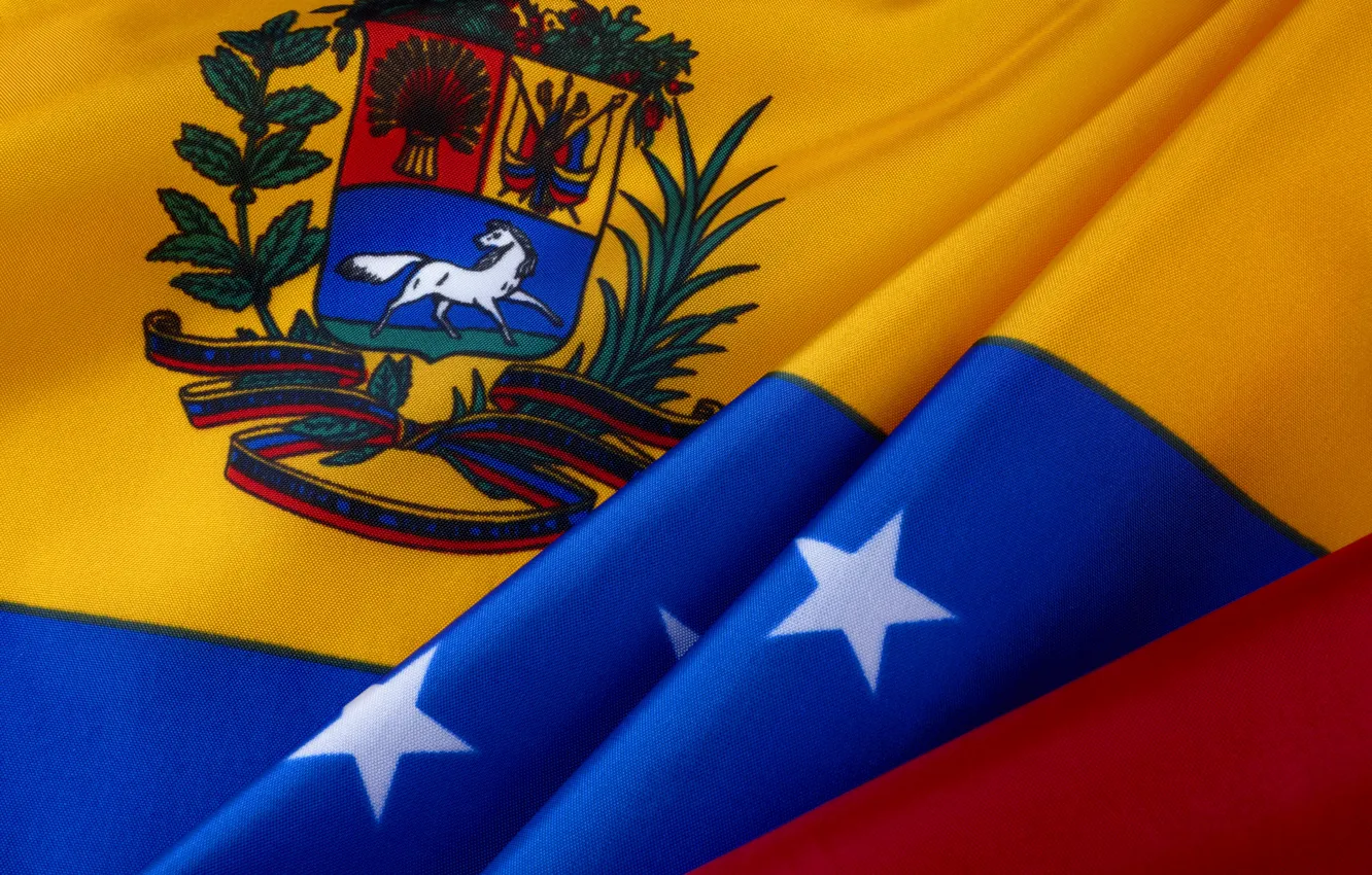 Photo wallpaper stars, flag, coat of arms, stars, Venezuela, fon, flag, Venezuela