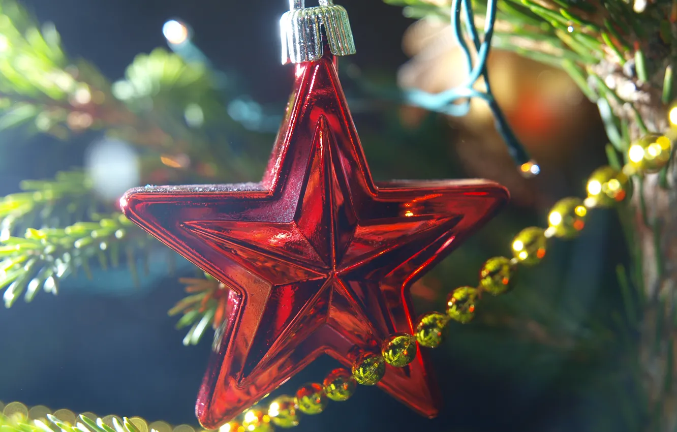 Photo wallpaper stars, holiday, tree