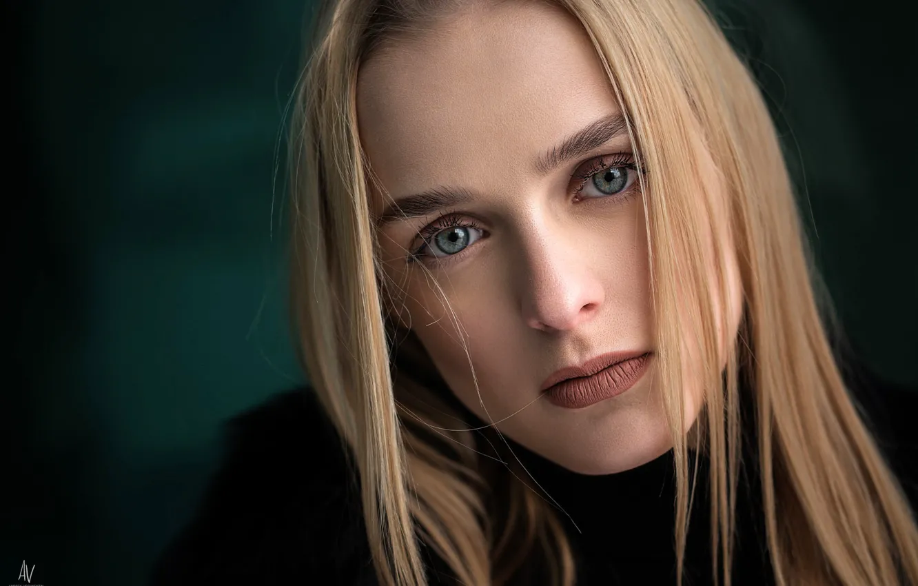 Photo wallpaper look, close-up, face, model, portrait, makeup, hairstyle, blonde