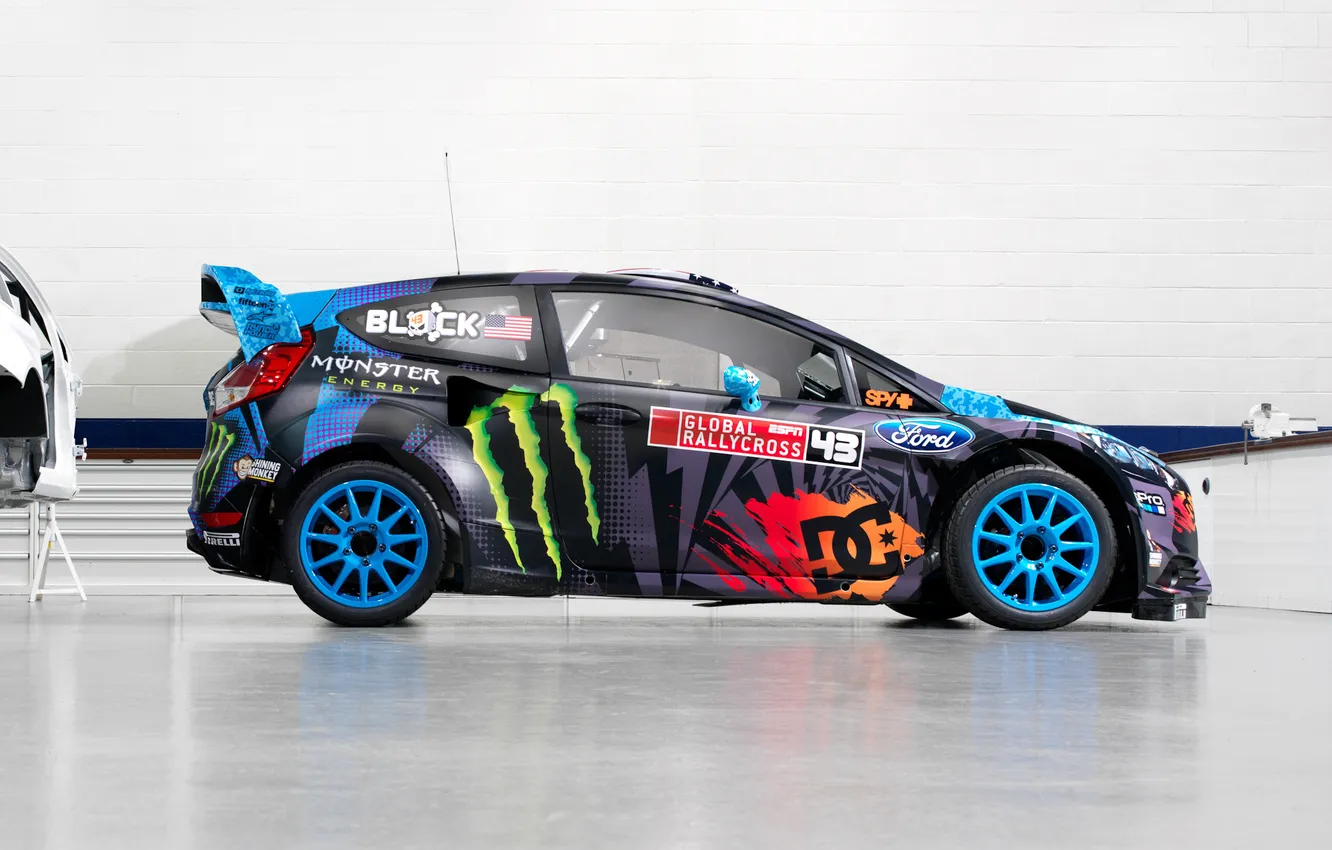 Photo wallpaper auto, background, view, Ford, side, Fiesta, RX43