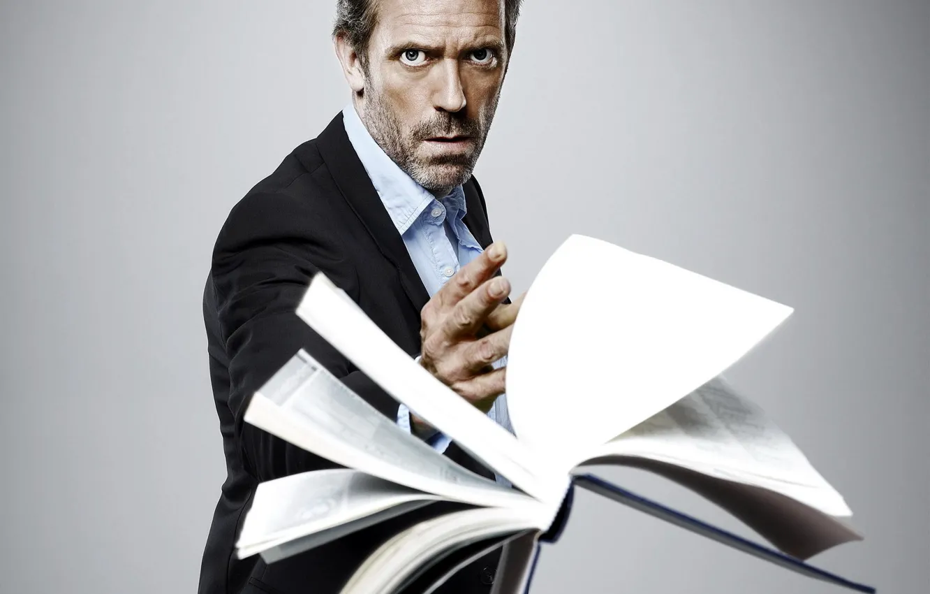 Photo wallpaper book, house, Dr. house, Hugh Laurie