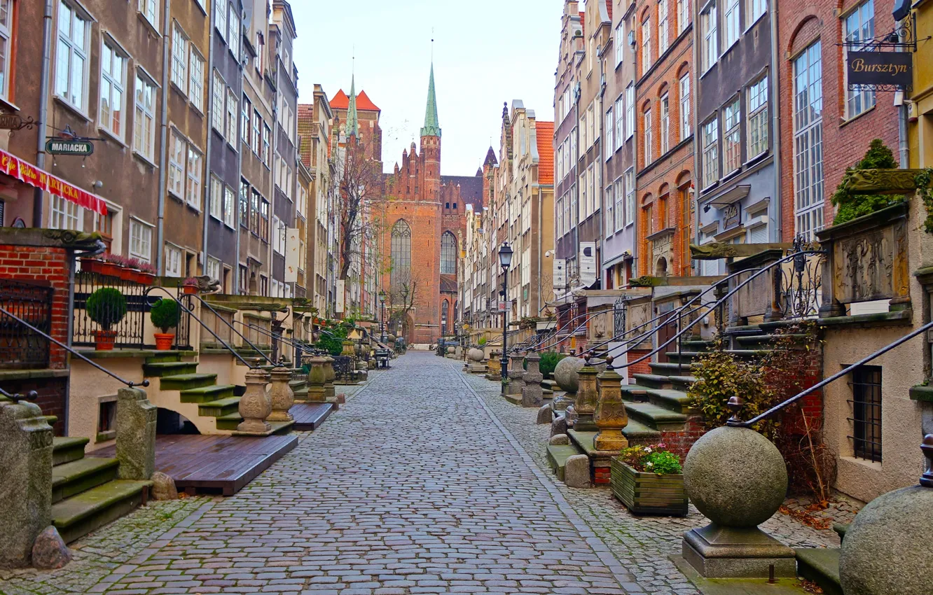 Photo wallpaper street, Poland, building, Gdansk