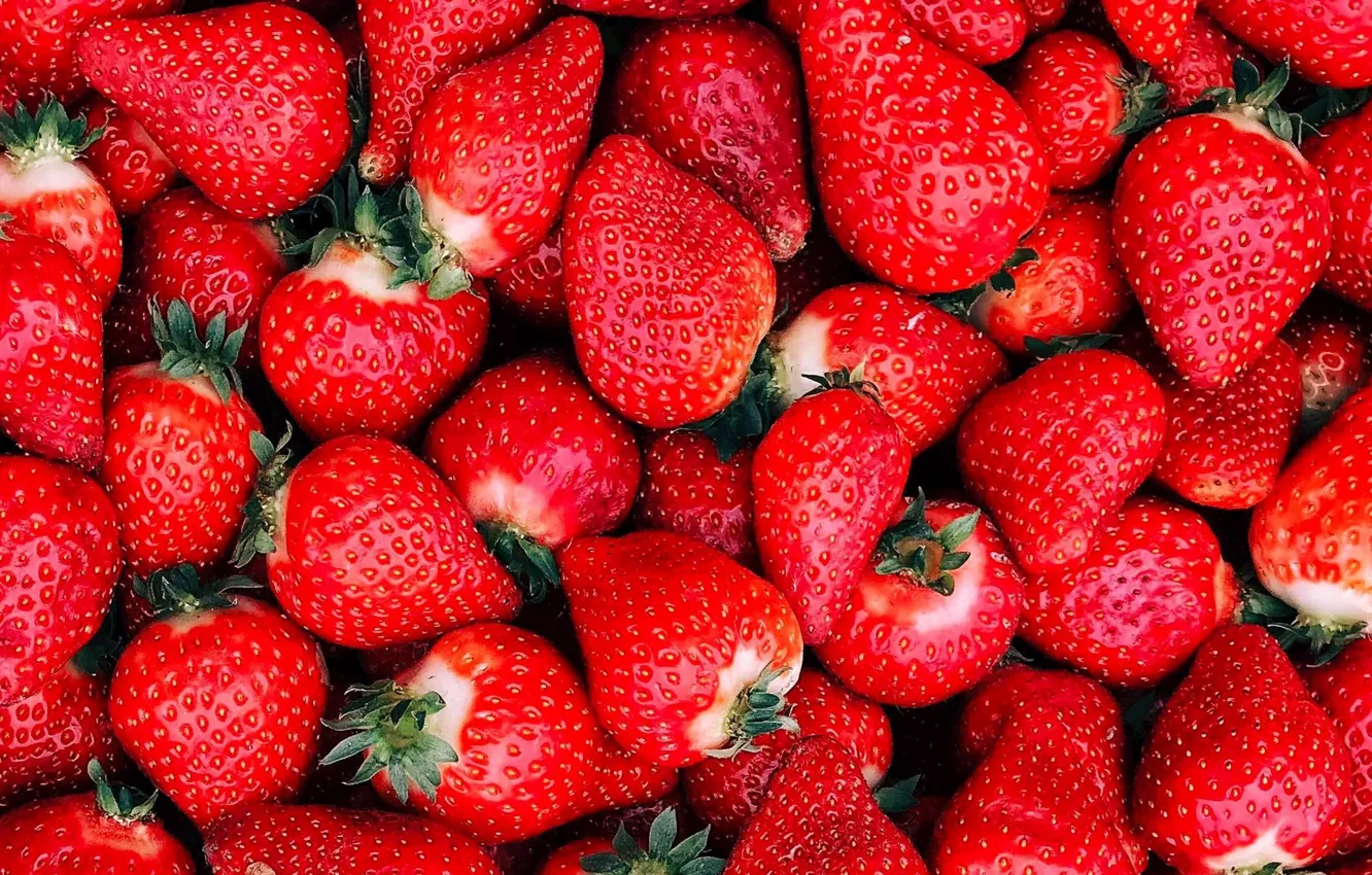Photo wallpaper strawberry, berry, red, ripe