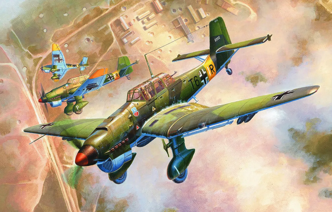 Photo wallpaper dive bomber, Junkers, Dive bomber, Air force, Thing, Stuka, Ju 87В-2
