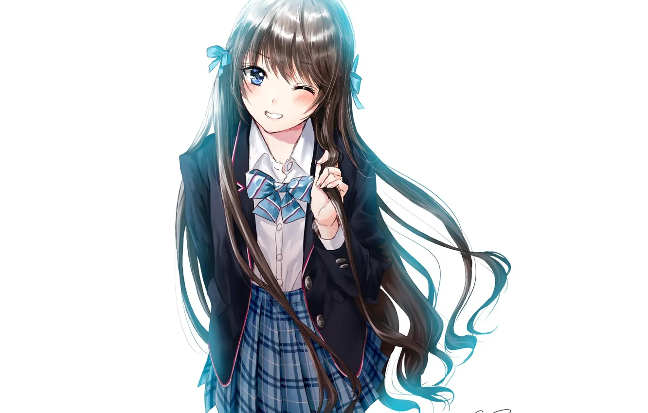 Photo wallpaper girl, background, school uniform, Senpai Gakuen Meguru to get them to you