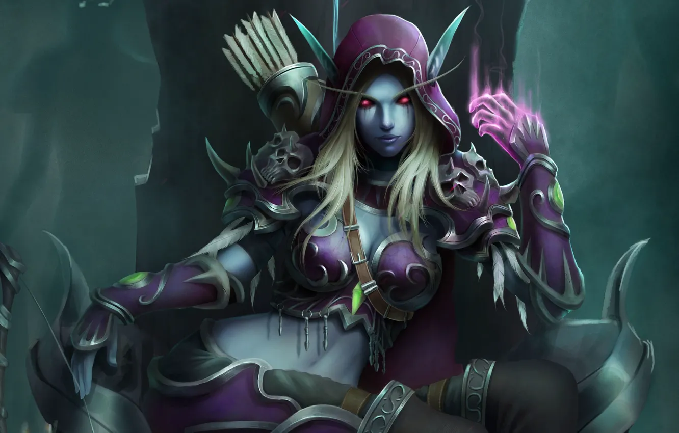 Photo wallpaper WOW, Blizzard, Art, World of WarCraft, WarCraft, Silvana, Sylvanas Windrunner, Fanart