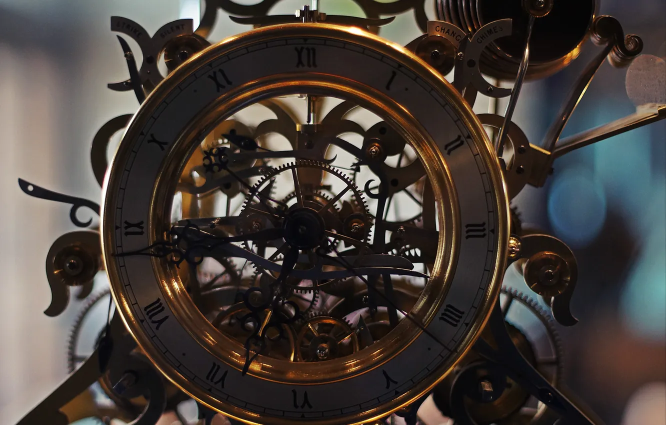 Photo wallpaper watch, mechanism, figures