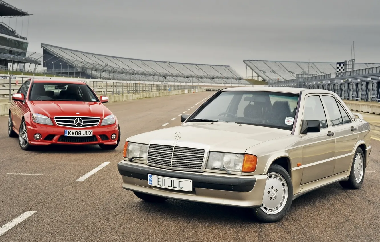 Photo wallpaper background, Mercedes-Benz, the front, old and new