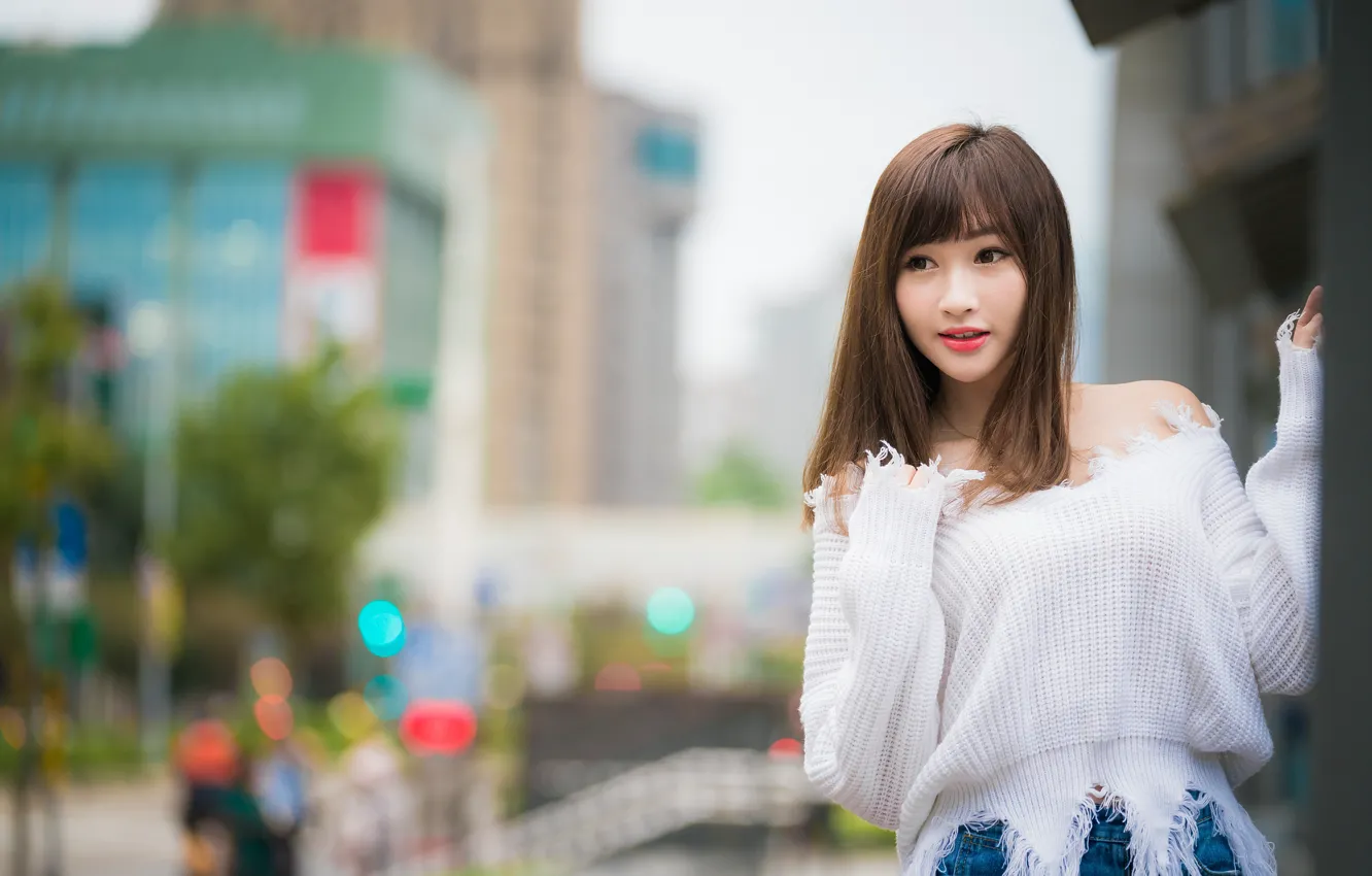 Photo wallpaper girl, Asian, cutie