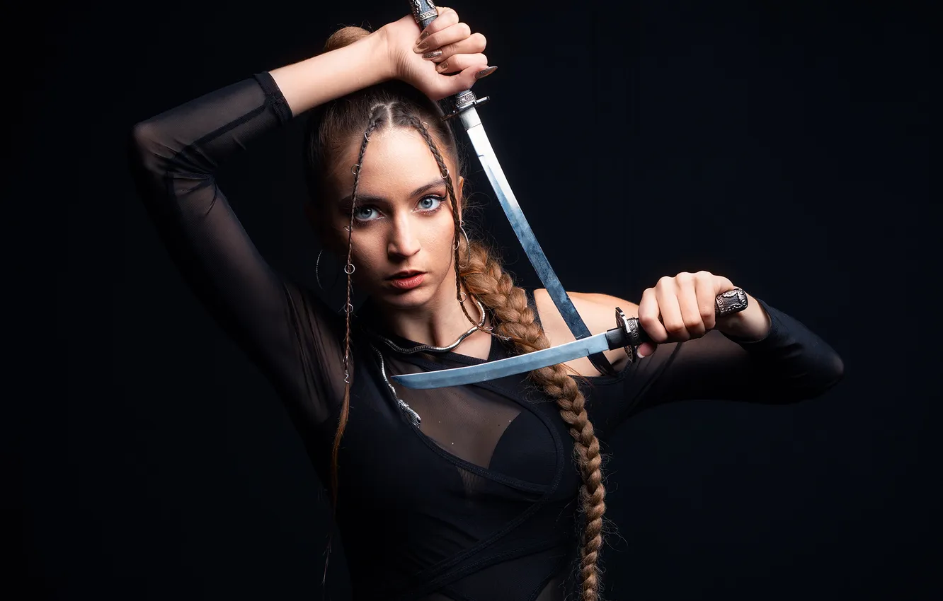 Photo wallpaper look, pose, model, portrait, hands, makeup, figure, hairstyle