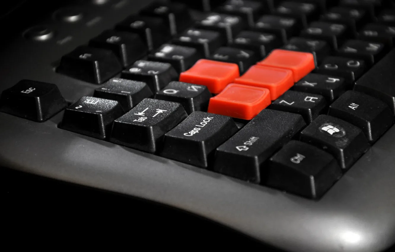Photo wallpaper WASD, buttons, keys, keyboard, A4Tech, gaming keyboard