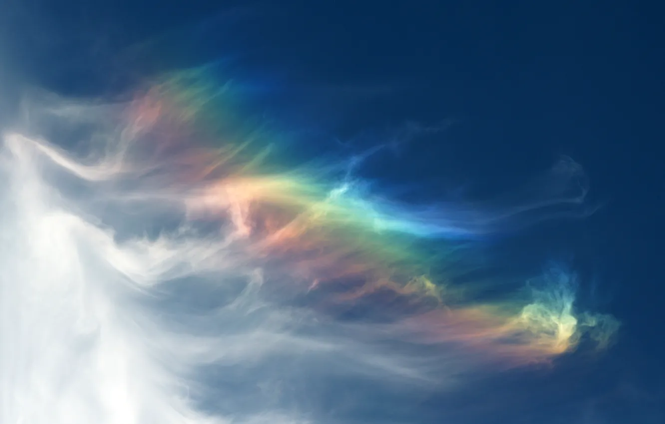 Photo wallpaper the sky, color, clouds, rainbow, range