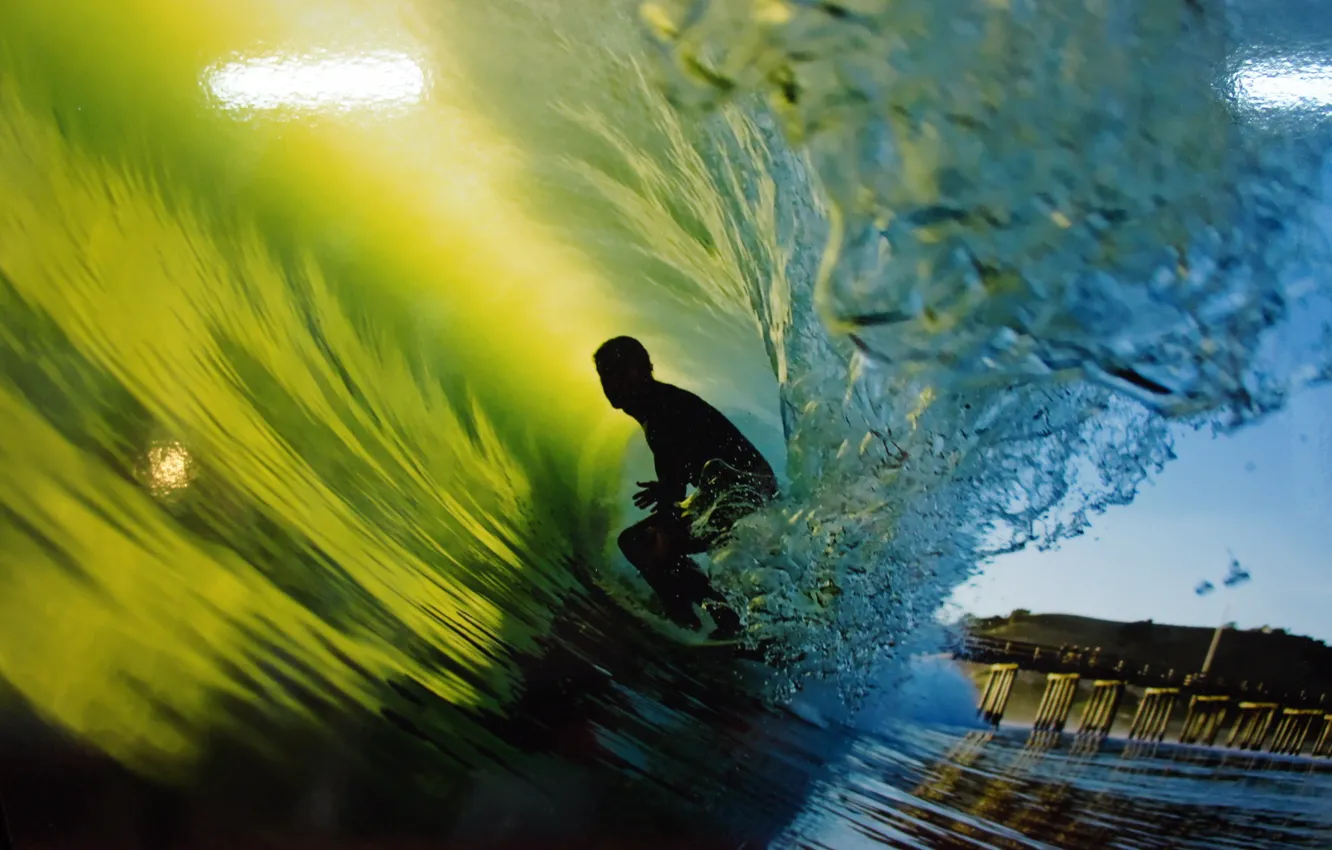 Photo wallpaper the ocean, wave, surfer, surf, surfer, surf, trick. Board