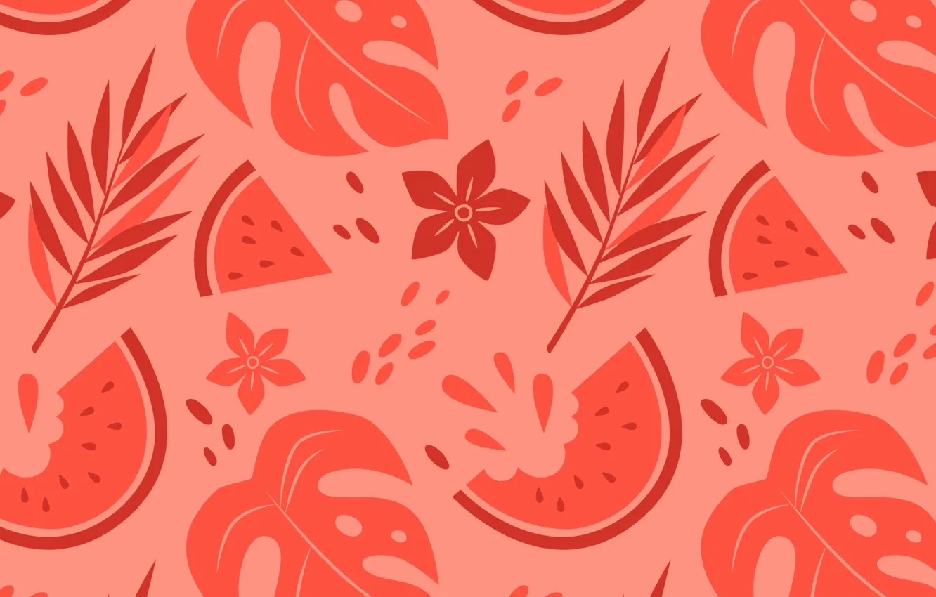 Photo wallpaper leaves, texture, watermelon, pattern, patterns